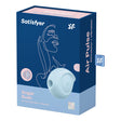 Satisfyer Sugar Rush Air Pulse Clitoral Vibrator Blue packaging with air pulse stimulator and vibration features.