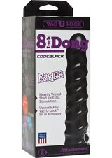 Vac-U-Lock CodeBlack Raging Hard-Ons Dildo 8 Inch Black packaging showing the heavily veined design.