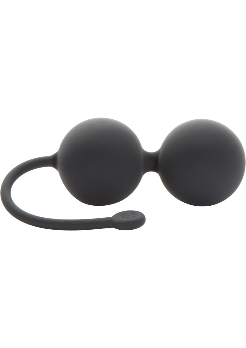 Fifty Shades of Grey Tighten and Tense Jiggle Balls Black for pelvic floor strengthening and gentle sensation.