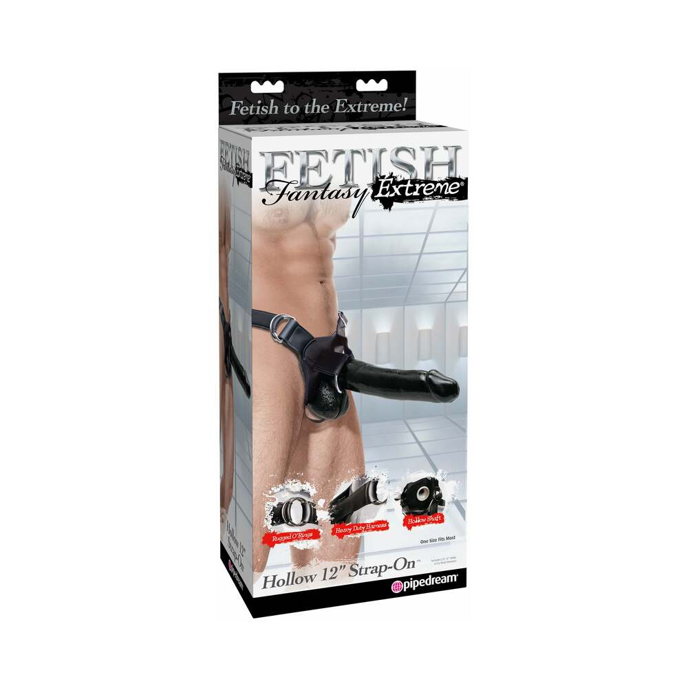 Fetish Fantasy Extreme Adjustable Hollow 12 inches Strap-On Black