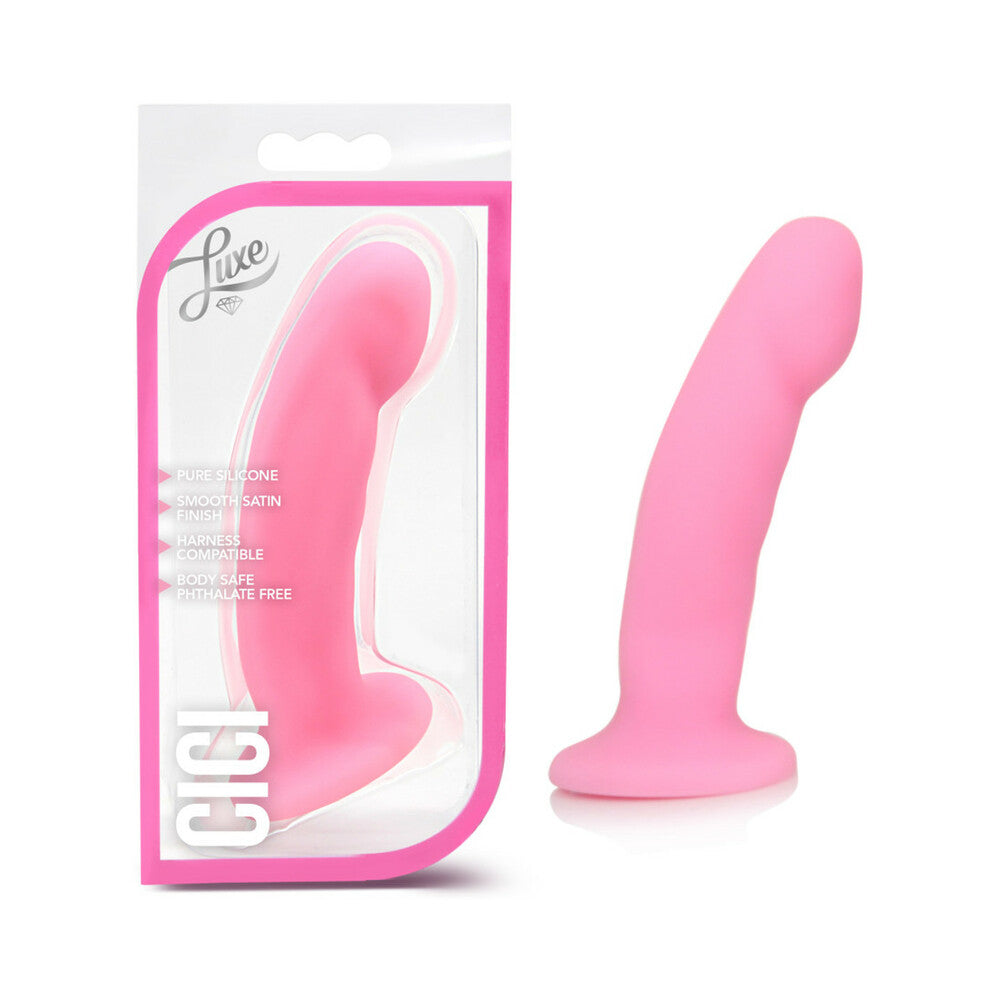 Luxe Cici 6.5 inches Curved Silicone Dildo Pink