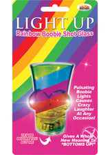 Light Up Rainbow Boobie Shot Glass Multicolor packaging with vibrant colors and LED features for fun celebrations.