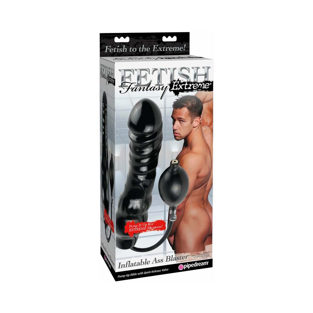 Fetish Fantasy Extreme Inflatable Ass Blaster 11 inches Inflating Dildo Black