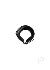 Rouge 3 D-Ring Padded Leather Adjustable Collar Black displayed from above, showcasing its padded leather design.