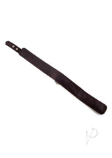 Rouge Plain Leather Adjustable Collar 1 Ring Black, simple leather collar with adjustable strap and metal ring.