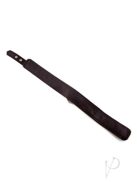 Rouge Plain Leather Adjustable Collar 1 Ring Black, simple leather collar with adjustable strap and metal ring.