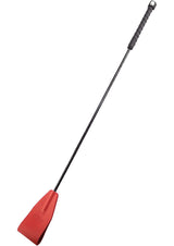 Rouge Fifty Times Hotter Leather Riding Crop Red with a comfortable grip and striking red leather finish.