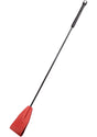 Rouge Fifty Times Hotter Leather Riding Crop Red with a comfortable grip and striking red leather finish.