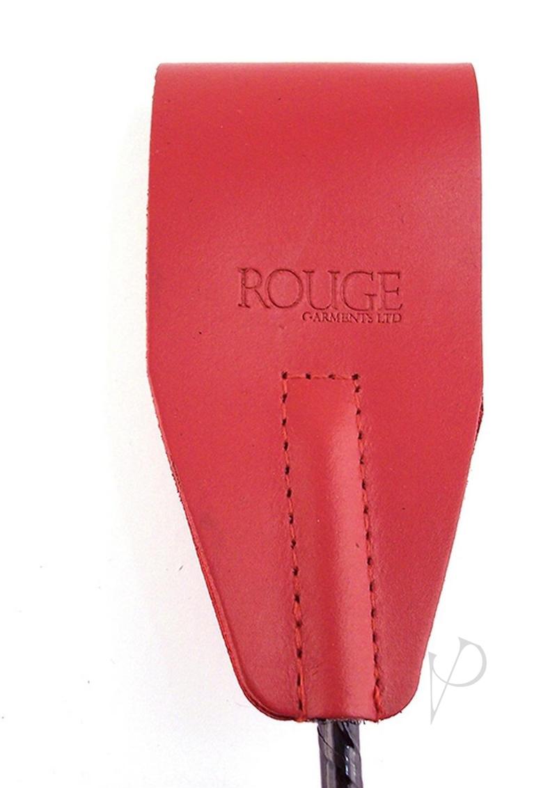 Rouge Fifty Times Hotter Leather Riding Crop Red handle showcasing rich red leather craftsmanship.