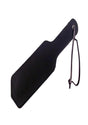 Rouge 13 Inch Double Sided Leather Paddle Black on display with a sleek design and leather lanyard.