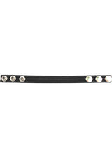 Rouge Leather Adjustable Cock Strap Black featuring soft leather and stylish button details.