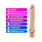 Dr. Skin Vibe 8 Realistic 9.75 inches Vibrating Dildo Beige