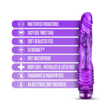 B Yours Vibe 2 Realistic 9 inches Vibrating Dildo Purple