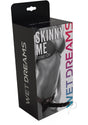 Wet Dreams Skinny My Strap-On 7 inch Black packaging featuring a harness set for adventurous intimate play.