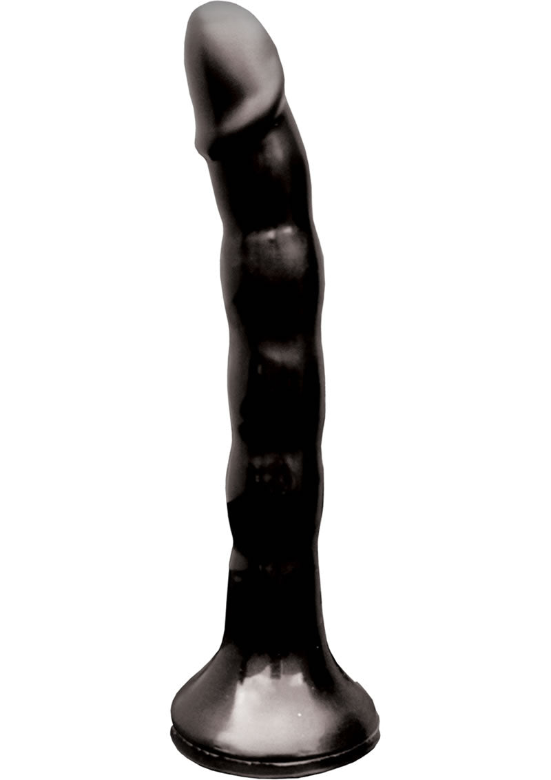 Wet Dreams Skinny My Strap-On 7 inch Black for comfortable partner play with gentle pleasure ribs.