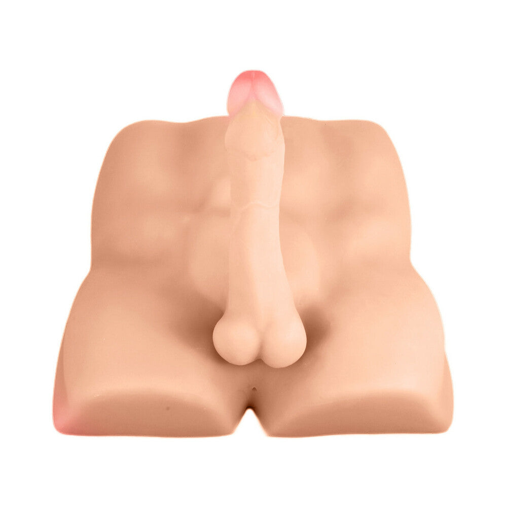 X5 Men Rough Rider Pleasure Doll Anal Masturbator with 7.5 inches Dildo Beige