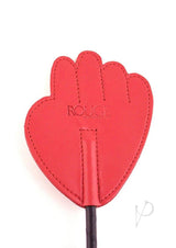 Rouge Fifty Times Hotter Leather Hand Riding Crop Red - hand-shaped spanking flap in striking red leather.