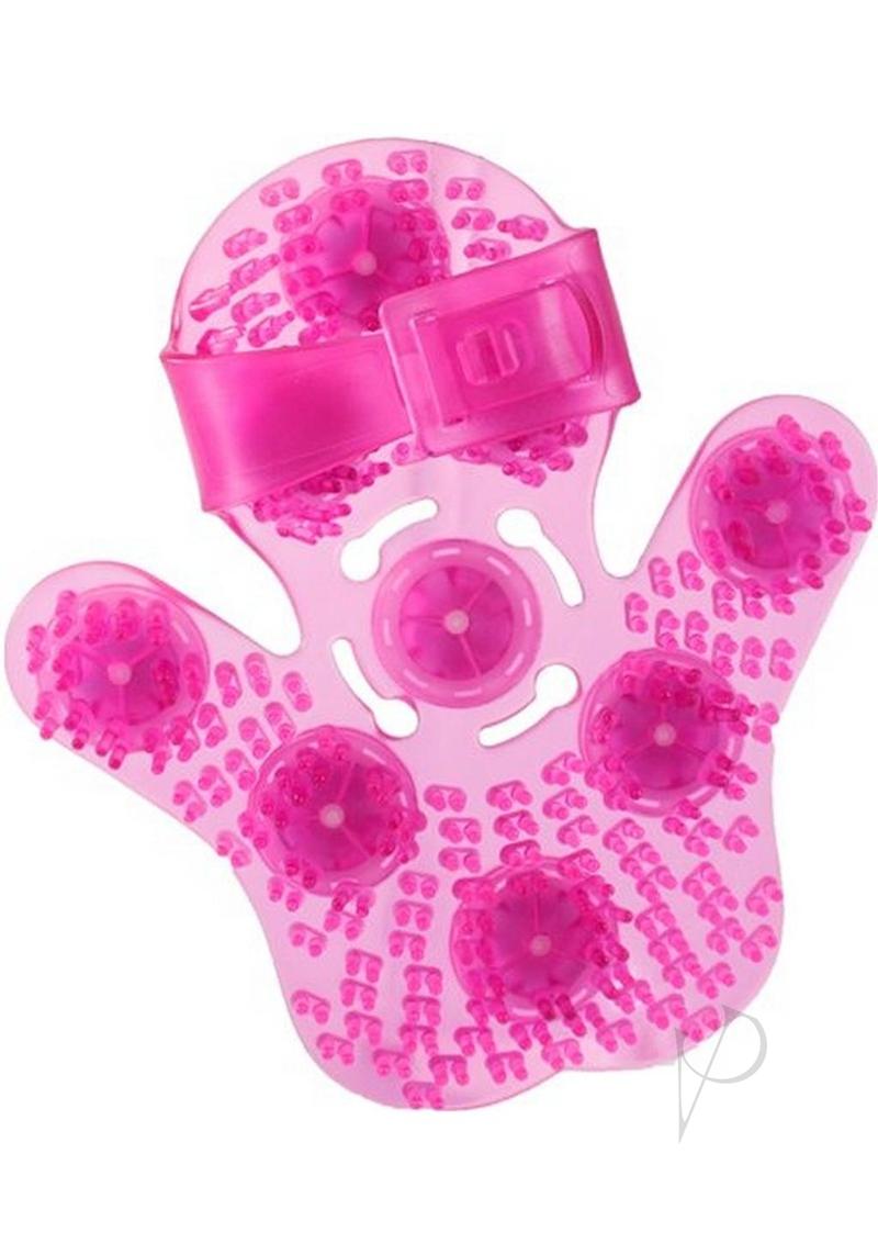Simple and True Roller Balls Massager Glove Pink for soothing muscle relief with adjustable strap.