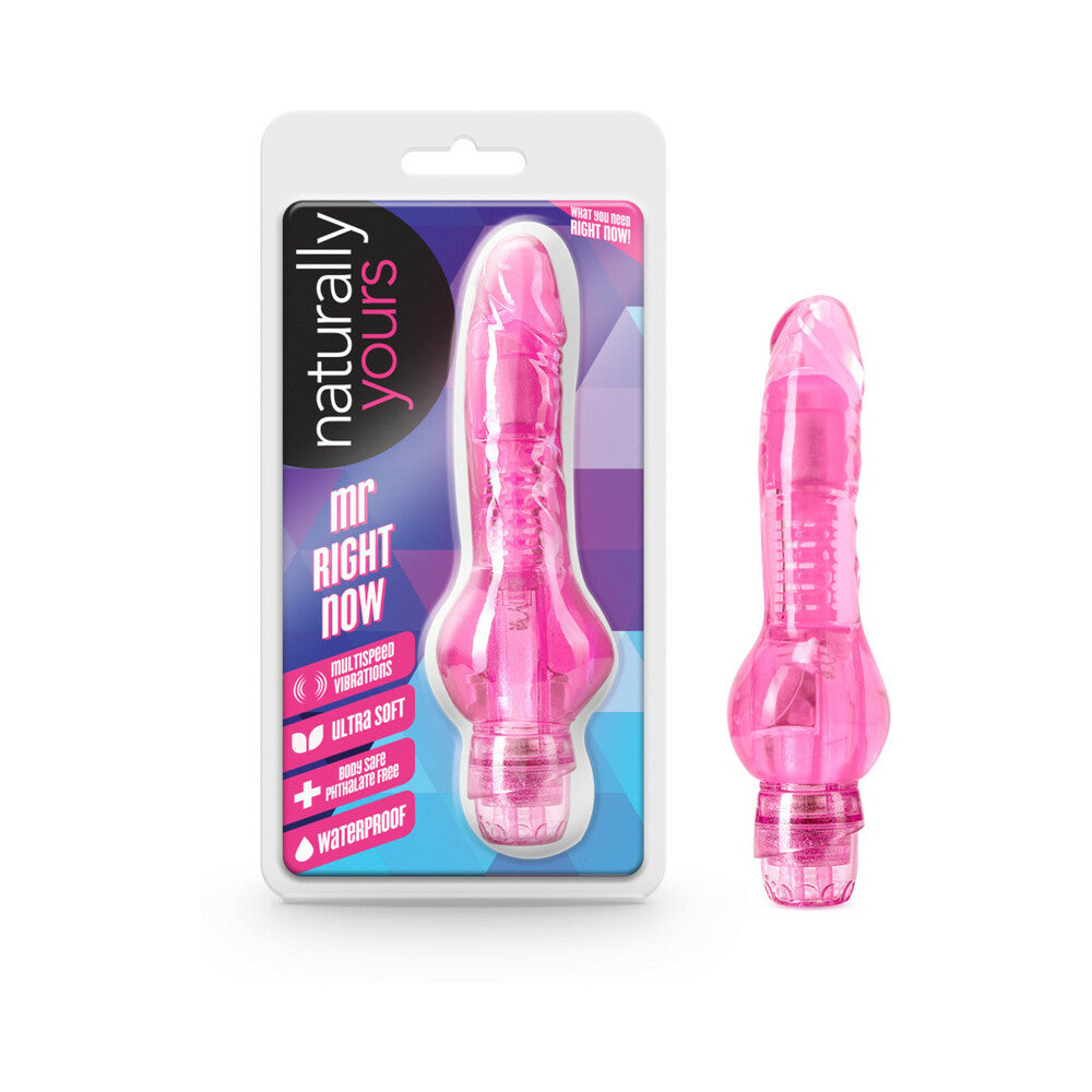 Naturally Yours Mr. Right Now Realistic 6.5 inches Vibrating Dildo Pink