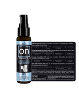 Sensuva On Arousal Gel Ice 1 Oz bottle with label showcasing unique natural ingredients for clitoral stimulation.
