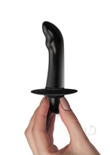 Rocks Off Quest 10 Speed Prostate Stimulator Black held in hand, featuring a slender profile for P-spot pleasure.