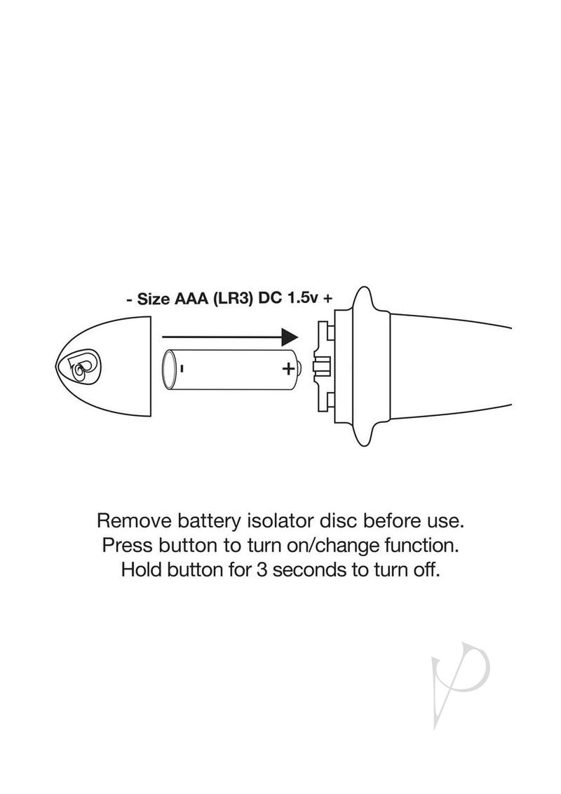Rocks Off Quest 10 Speed Prostate Stimulator Black battery instructions for use, including isolator disc removal.