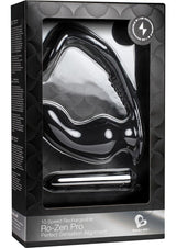 Ro-Zen Pro Silicone Cock Ring Vibrating Butt Plug Black packaging showing dual-action design and features.
