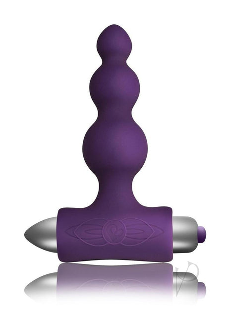 Petite Sensations Bubbles Vibrating Butt Plug Purple for beginner-friendly pleasure with graduated bubble shaft.