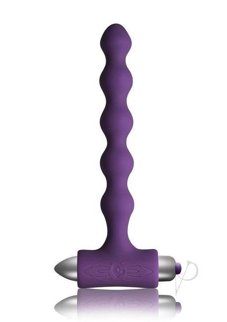 Petite Sensations Pearls Silicone Vibrating Anal Bead Purple, a graduated vibrating anal bead for enhanced pleasure.