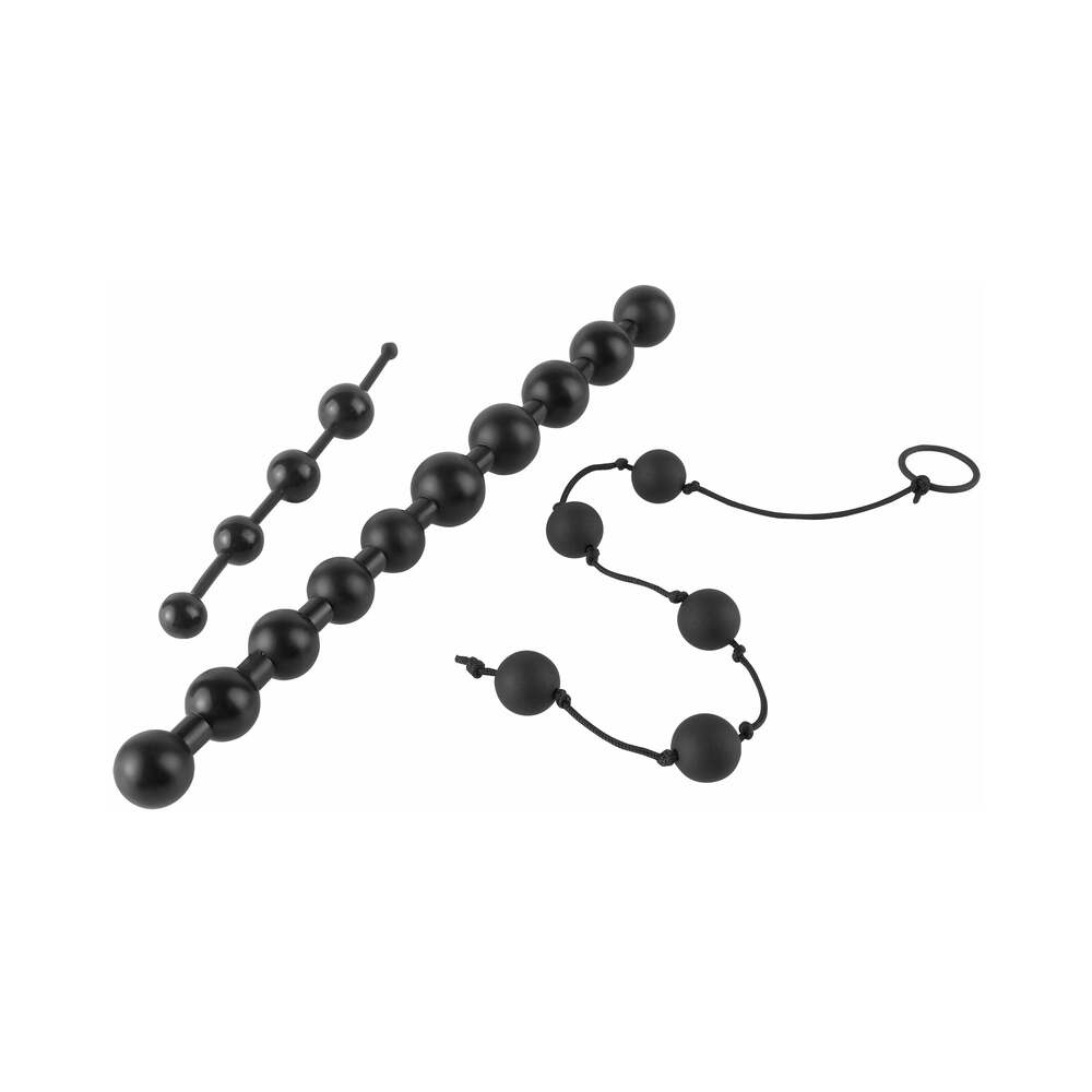 Anal Fantasy Collection 3-Piece Silicone Beginner's Bead Kit Black