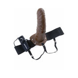 Fetish Fantasy Series 8 inches Vibrating Hollow Strap-On Brown/Black