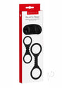 Me You Us Bound to Please Blindfold Cuffs Kit Black packaging with blindfold and black cuffs.
