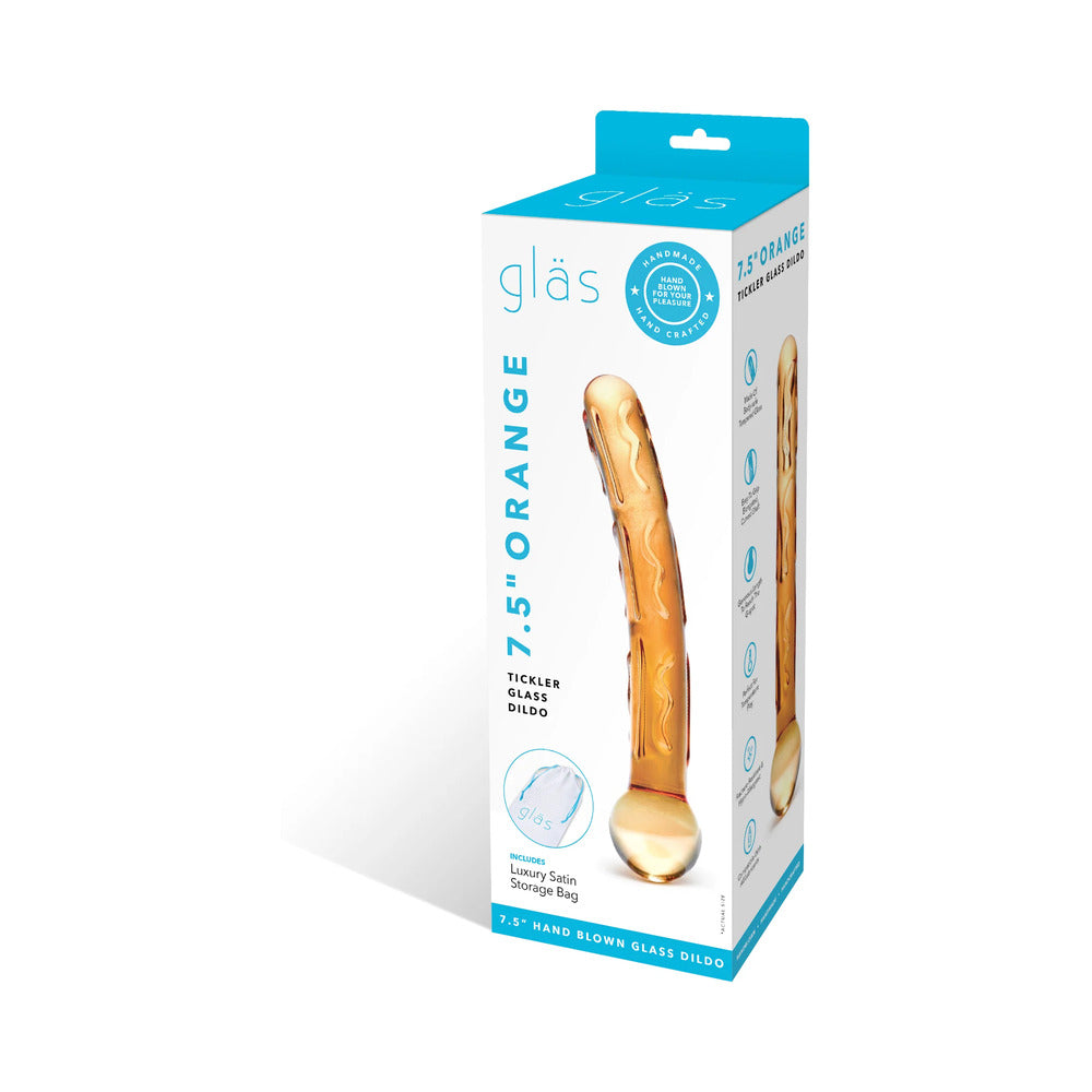 Glas 7.5 inches Orange Tickler Glass Dildo