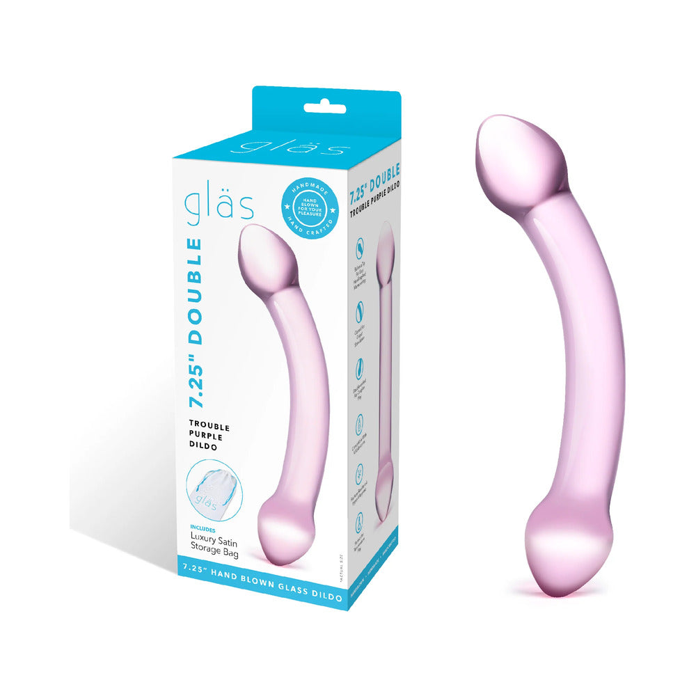 Glas 7.25 inches Double Trouble Purple Glass Dildo