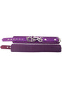 Rouge Plain Leather Adjustable Wrist Cuffs Purple featuring genuine leather in bold purple with secure metal accents.