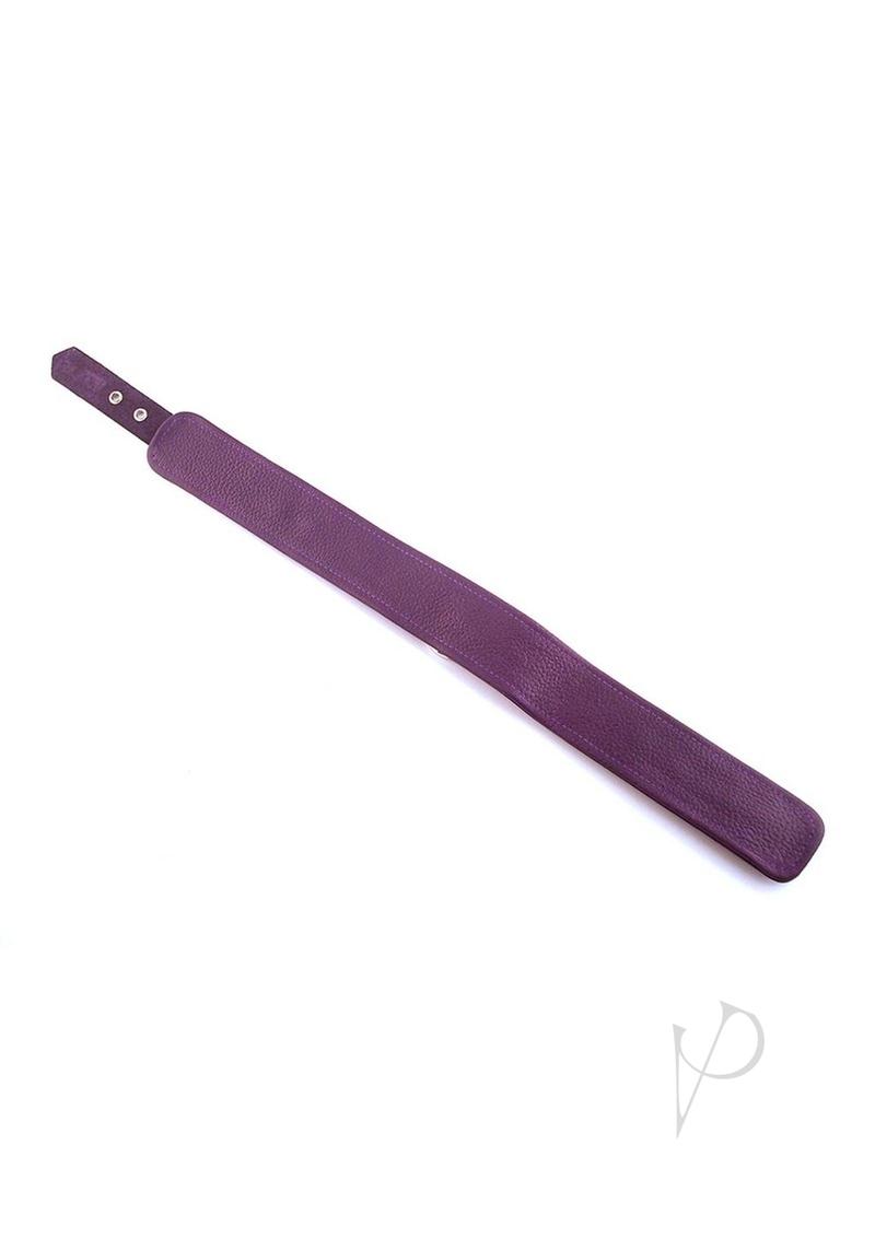 Rouge Plain Leather Adjustable Collar 1 Ring Purple - sleek purple leather strap, adjustable design for comfort and style.