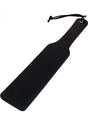 Rouge Long Leather Paddle Black, a sleek leather paddle for sensual and playful spanking experiences.