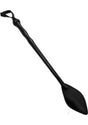 Rouge Whip with Leather Wrist Loop Black, a hand-braided bull whip in sleek black leather, perfect for dramatic sensation play.