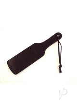 Rouge Leather Paddle with Heart Black, sleek black leather paddle for impact play with heart detail.