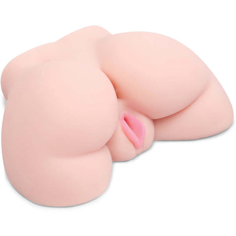 Stroke-x Perfect Peach Booty Masturbator Nude offering realistic anal and vaginal openings for pleasure.