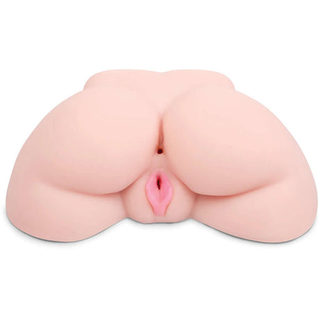 Stroke-x Perfect Peach Booty Masturbator Nude showing realistic soft Tech-Skin design with dual openings for stimulation.