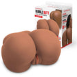Stroke-x Bubble Butt Realistic Stroker Brown with packaging showcasing lifelike design and genuine Tech-Skin material.