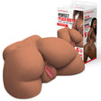 Stroke-x Perfect Peach Booty Masturbator Brown showing lifelike details and packaging, crafted from genuine Tech-Skin.