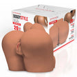 Stroke-x Doggystyle Pussy & Ass Masturbator Brown with realistic texture and dual-entry design, featured in packaging.