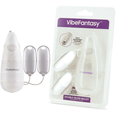 Vibefantasy Double Silver Bullet With Remote Control packaging and product display on a white background.