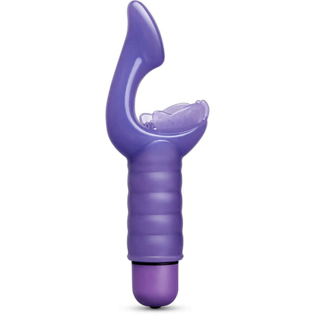 Vibefantasy Butterfly G-spot Kisser Vibrator Purple, featuring a unique design for dual-action stimulation.