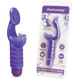 Vibefantasy Butterfly G-spot Kisser Vibrator Purple displayed with packaging, featuring ergonomic design and dual stimulation.