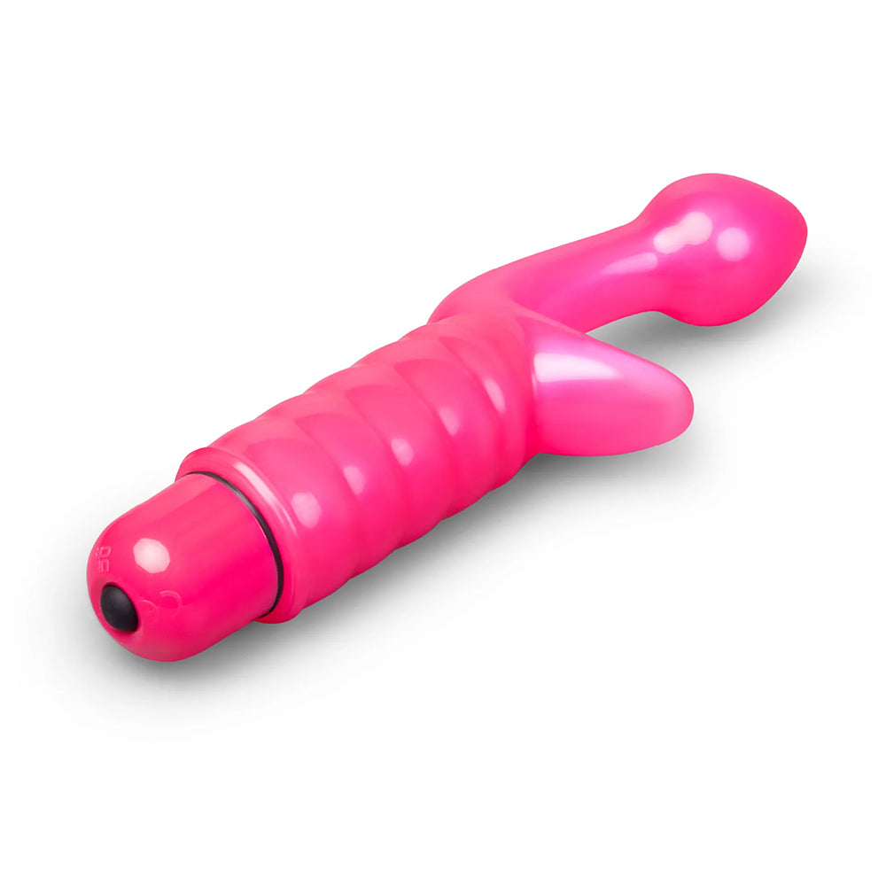 Vibe Fantasy Butterfly G-Spot Kisser Vibrator Pink with dual-action design for targeted pleasure.