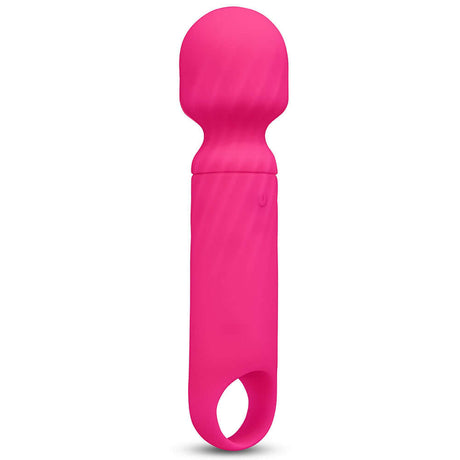 Vibefantasy 5 inch Lolly Wand Rechargeable Mini Wand Pink in vibrant pink design, compact and versatile for pleasure.