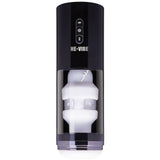 He-Vibe Thrust & Bust Thrusting Vibrating Masturbator with automatic thrusting and vibration features.